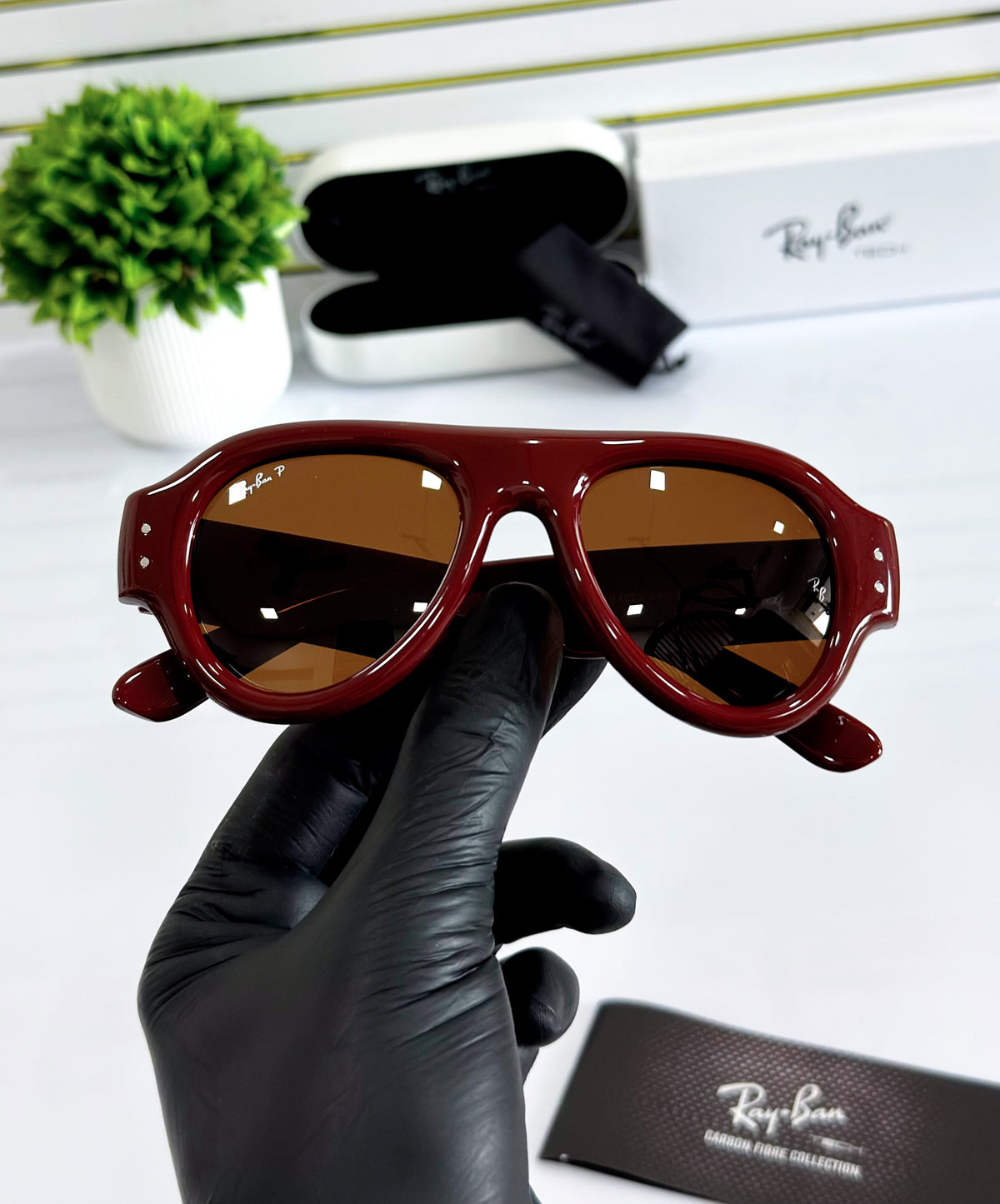 PUFF AVIATOR-RED BROWN