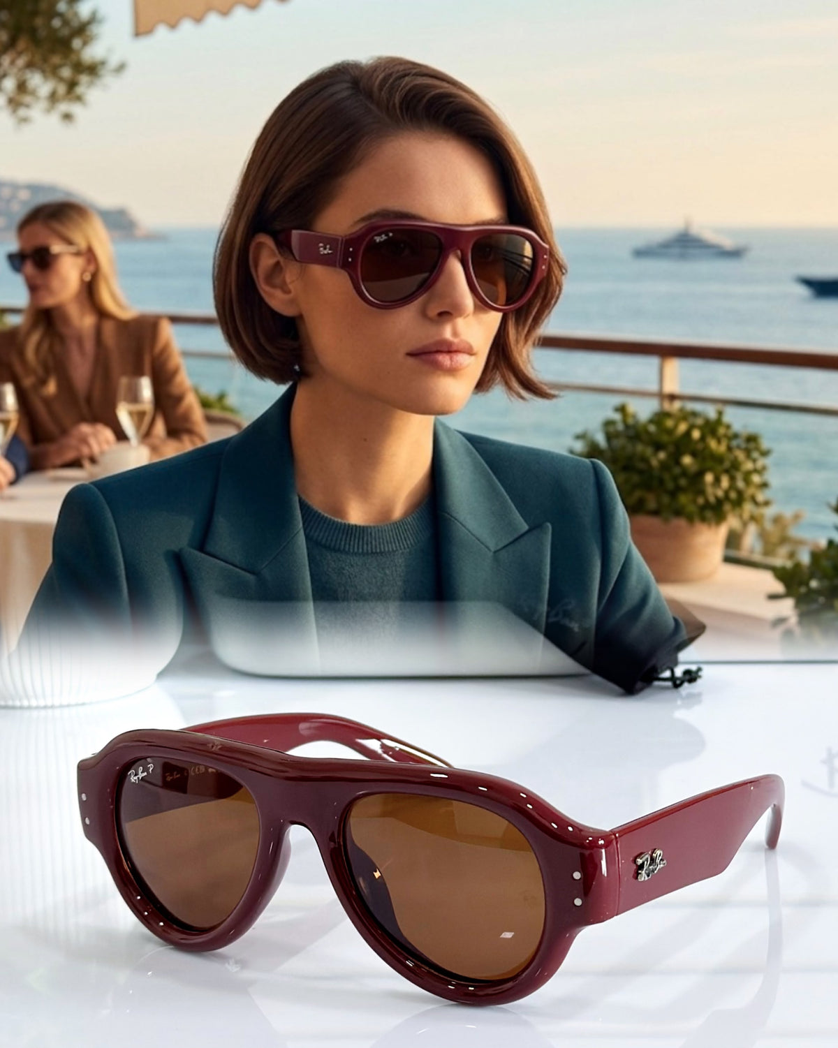 PUFF AVIATOR-RED BROWN