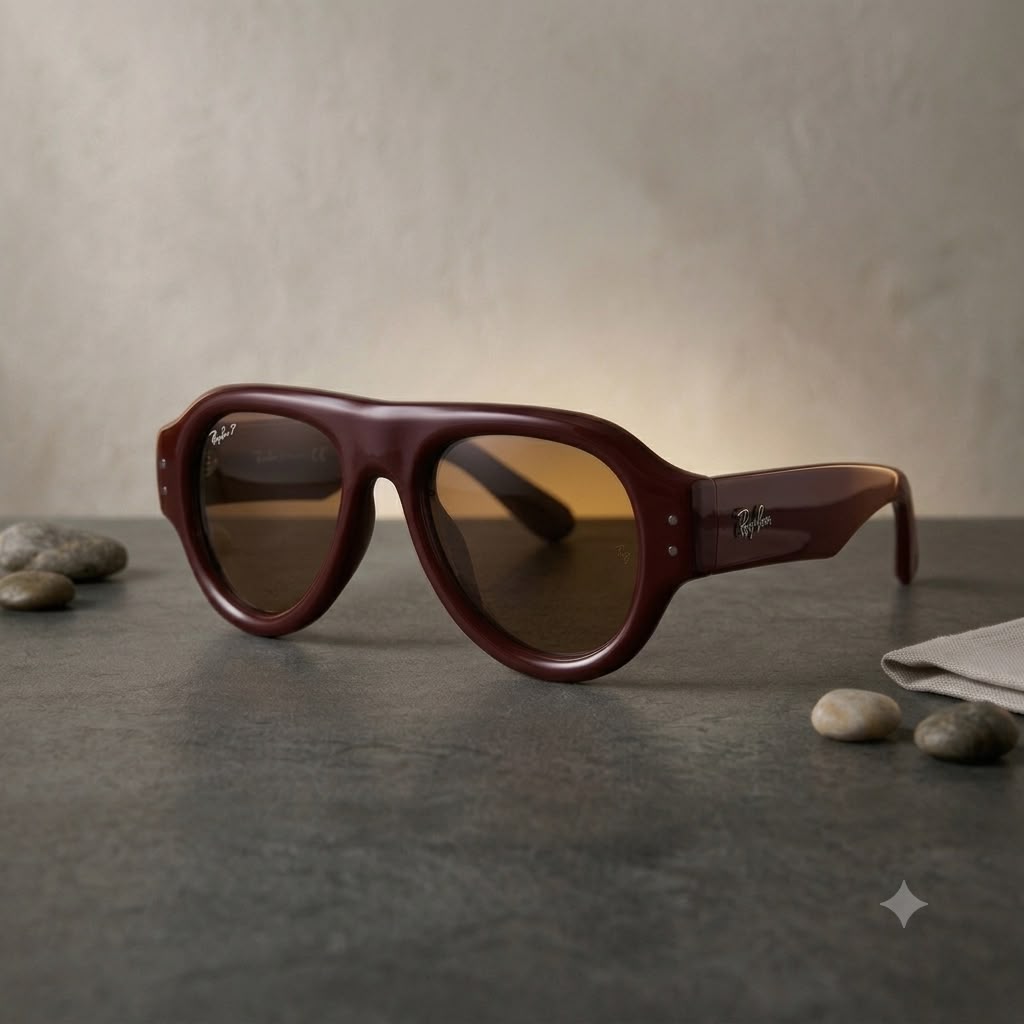 PUFF AVIATOR-RED BROWN